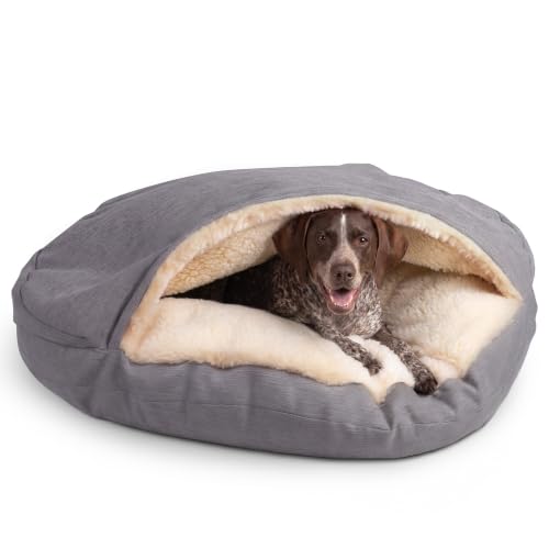 Cozy Cave Dog Bed (45.0"L x 45.0"W x 8.0"Th / Heather Gray)