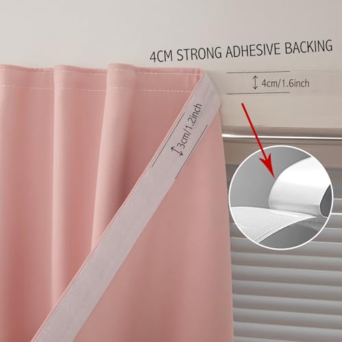 Self Adhesive Blackout Curtains (35"W x 79"L (Pack of 1) / Pink)