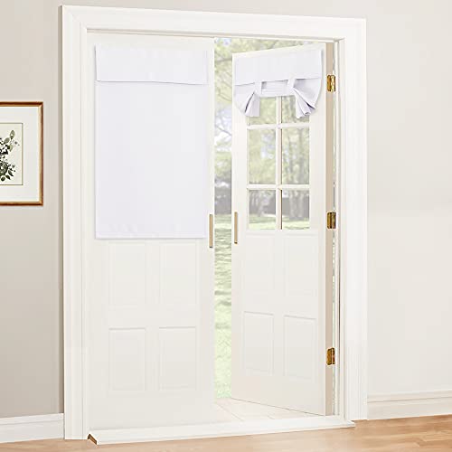 White Curtain for Door Window Short Room Darkening Curtain (Pure White / 30"W x 40"L (Pack of 1))