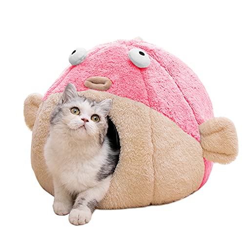 Cat Beds for Indoor Cats (L 16.5'' / pink)
