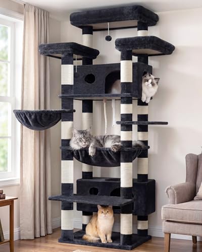Cat Tree 74" Tower for Large Cats (74 inch / Smoky gray)