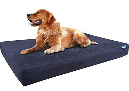 Orthopedic Gel Memory Foam Pet Dog Bed (Microsuede Espresso / 47"X29"X4" Inches)