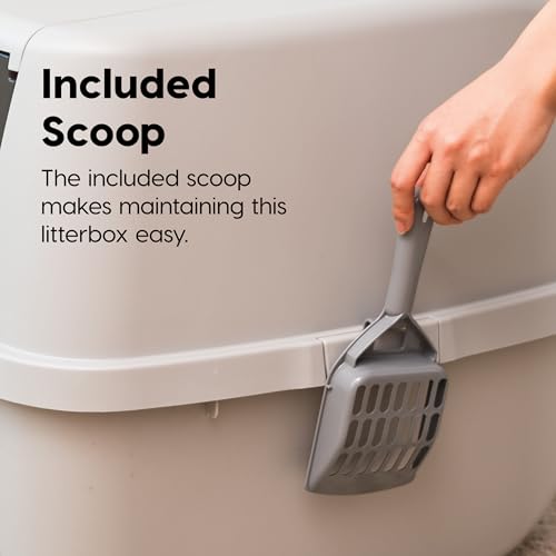 Large Front Door Cat Litter Box (Jumbo Enclosed / Gray)