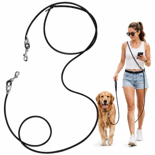 8.2ft Hands Free Dog Leash (Black)