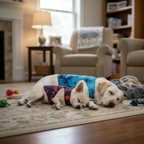 Dog & Cat Surgery Recovery Suit and Anxiety Wrap (L / Tie-Dye LH)