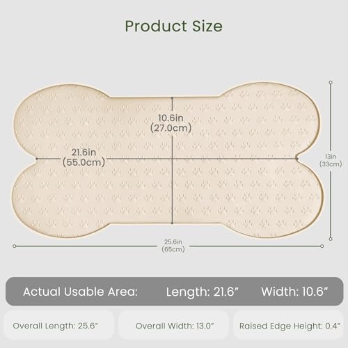 Dog Food Mat Anti (25.6" x 13" / Beige)