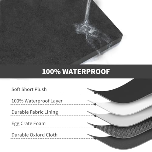 Outdoor Extra Large Dog Bed XXL for Giant Breed Dogs (Pure Black / 47.0"L x 29.0"W x 3.5"Th)