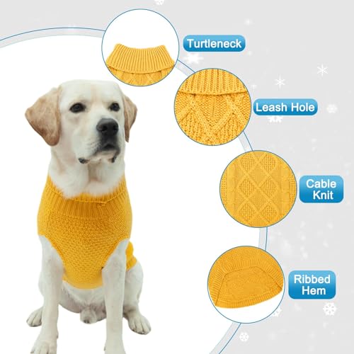 Turtleneck Dog Sweater (Large / Yellow)
