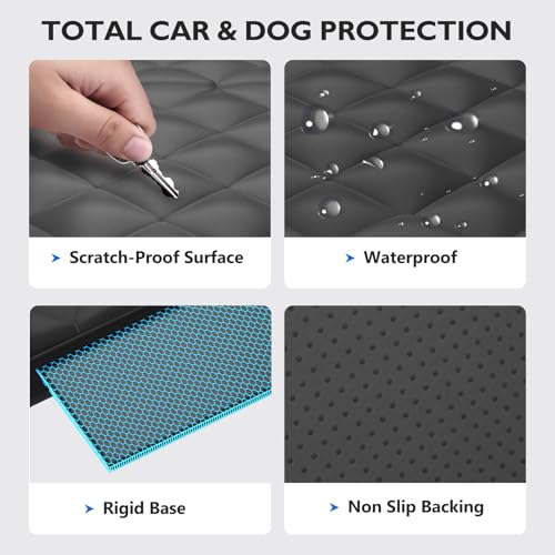 Hard Bottom Dog Car Seat Cover for Back Seat (L - For Cars/ Mid-Size SUV/ Small Truck / Jet Black)