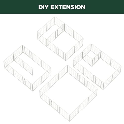 Homeplus Indoor Dog Playpen with Divider Connectors (White / 24"H)
