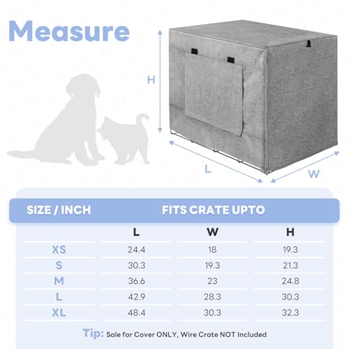 Dog Crate Cover (Grey (with window) / 36 Inch)