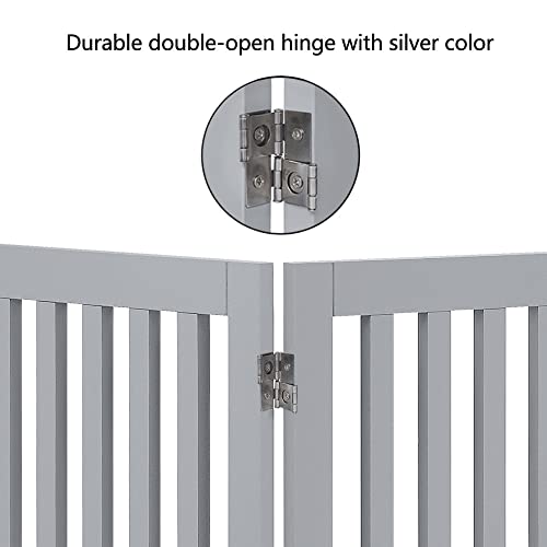 24”H Free Standing Pet Gate for Dog Cat (Gray / 60"W×24"H)