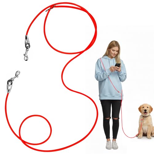 8.2ft Hands Free Dog Leash (Red)