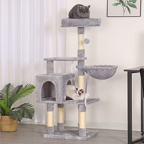 Cat Tree with Toy (50.4 inch / Light Gray)