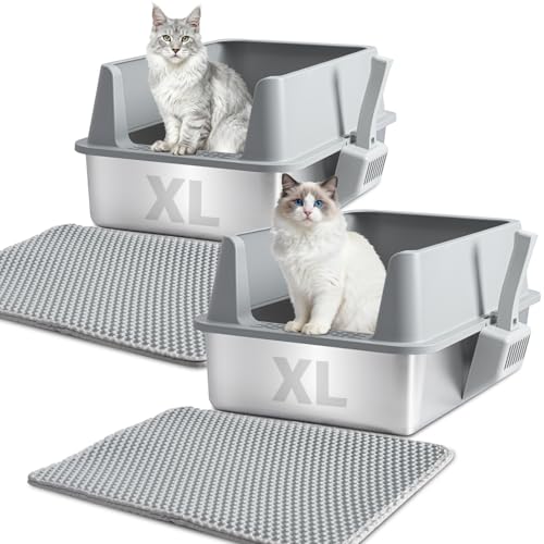 XL Stainless Steel Litter Box with Lid (XL (2-Pack))