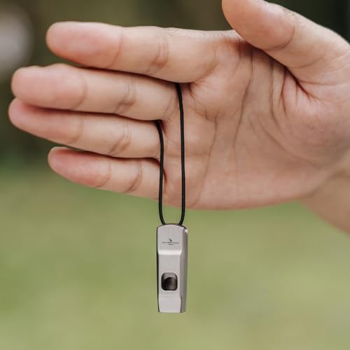 Titanium Whistle Emergency Survival Safety Whistles with Lanyard Loud for Outdoor Camping Hiking Coaches Training Sports Keychain Whistle (1 PCS - Ti9020)