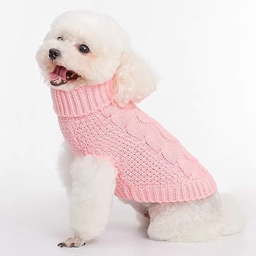 Turtleneck Dog Sweater (X-Small / Flesh Pink)