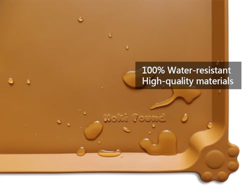 Large Silicone Pet Food Mats Tray (24" x 16" / Butterscotch)