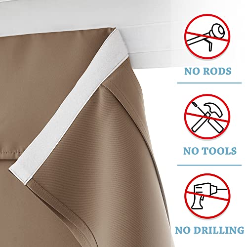 Blackout Door Window Curtains for Kitchen Back (Mocha / 26"W x 40"L (Pack of 1))