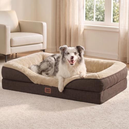 Orthopedic XL Dog Bed for Large Dog (Brown / 42x30x7.5)