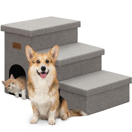 Dog Stairs with Storage (Grey With Condo / 3)