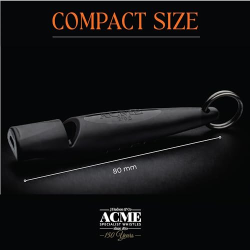 Alpha 210.5 Professional Dog Training Whistle with Enhanced Ergonomic Grip. BPA (Black)