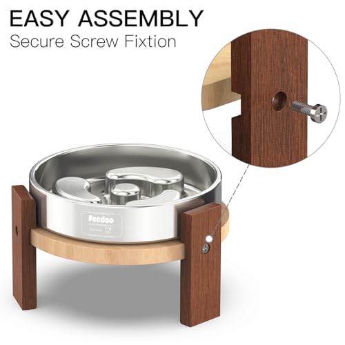 Elevated Dog Bowl Stand (4" Height 1Cup Slow Feeder)