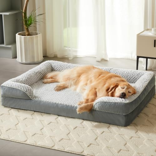 Washable Orthopedic Dog Bed for Extra Large Dogs (Grey / 61.0"L x 43.0"W x 7.5"Th)