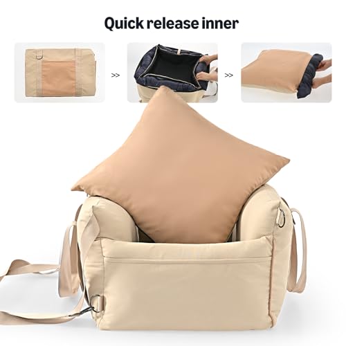 Dog Car Seat Pet Booster for Small (BEIGE)