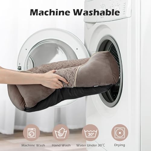 Large Dog Bed Rectangle Washable Orthopedic Soft Calming Sleeping Durable Pet Cuddler with Anti (L(30"x 24"x 9") / Dark Brown)