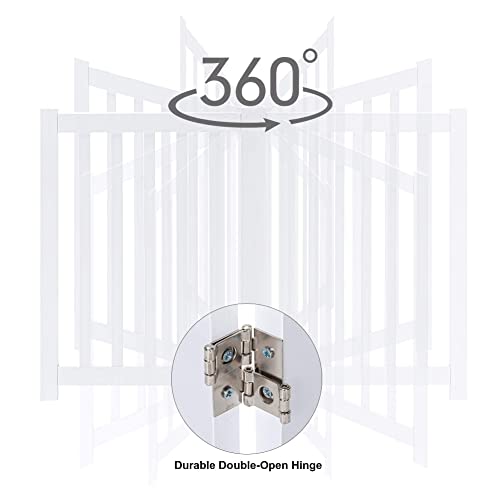 Wooden Free Standing Dog Gate 40" W x 24" H (White / 40"W x 24"H)
