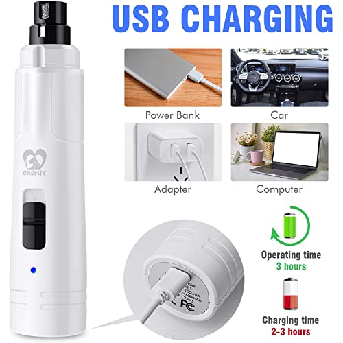 Dog Nail Grinder with LED Light (White)