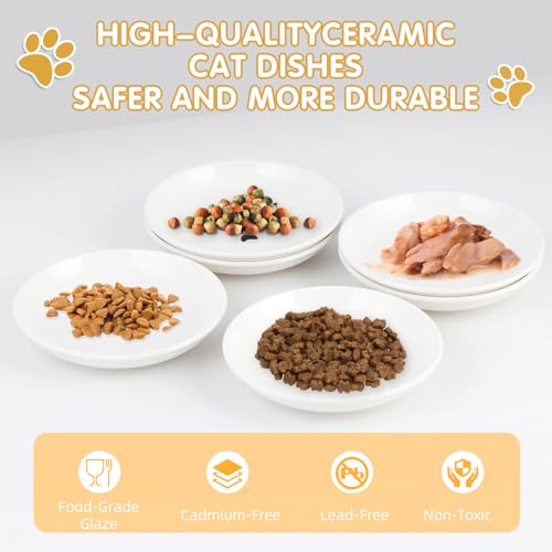6 Pack Cat Food Bowl (White-C)