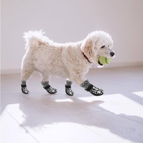 Anti Slip Dog Socks to Prevent Licking Paws for Hot Pavement (Sage gray / X-Small)