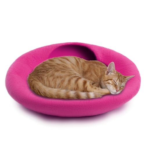 Premium Felt Cat Cave Bed (Pink Plain)