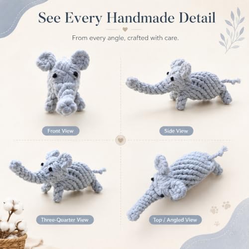 Dog Rope Toy Puppy Teething Chew Toy (Grey Elephant)