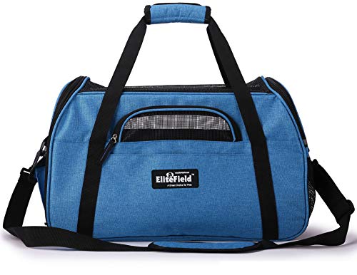 Soft Sided Pet Carrier for Cats & Small Dogs (21.0"L x 12.0"W x 13.0"H / Sapphire Blue)