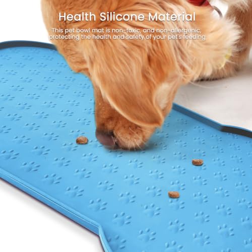 Dog Food Mat Anti (19.4" x 9.8"-2PCS / Blue)