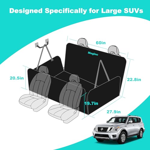 Dog Car Seat Cover for Back Seat (Large-56.5" / Hammock-Black)