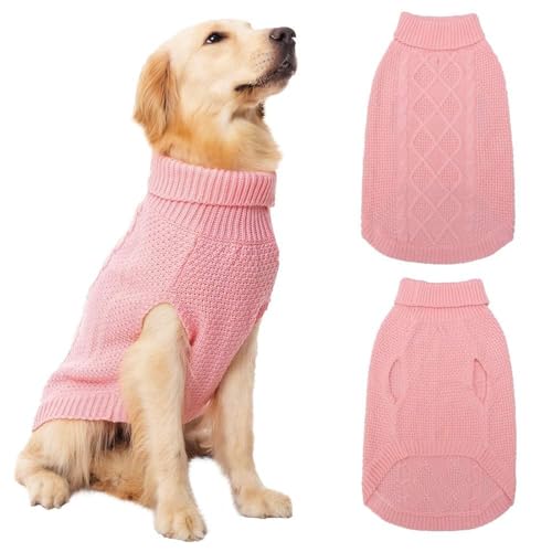 Turtleneck Dog Sweater (Medium / Flesh Pink)