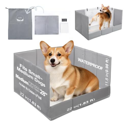 Dog Litter Box Indoor High Walls (Grey / Medium for Dog＜ 18" Length)