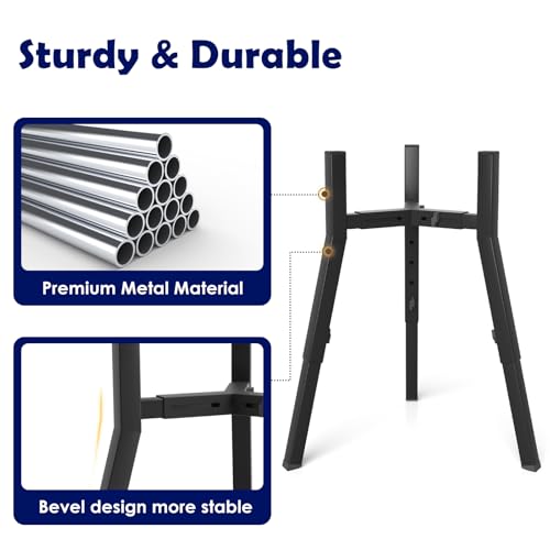 Elevated Dog Bowl Stand for Large Dogs (Height: 12.9-18.9", Width: 8.3-12.6" / Black, 12.9-18.9H-Square)