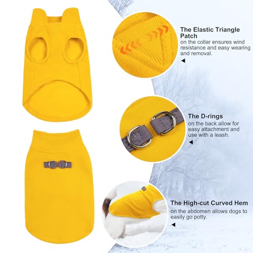 Dog Fleece Vest Sweater Winter Jacket for Small Medium Dogs (Small / Yellow)