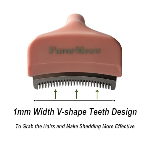 Pet Deshedding Tool with Curve Blade (Small / Pink)