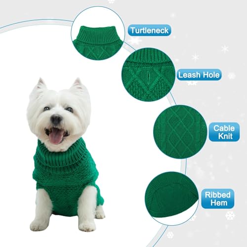 Turtleneck Dog Sweater (Small / Green)
