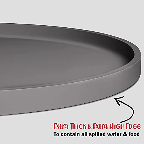 Dog Food Mat Waterproof Dog Bowl Mat (24x14 Inch (Pack of 1) / Gray)
