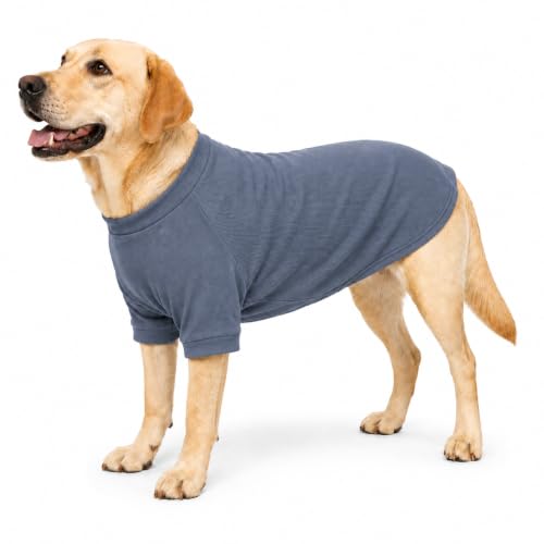 Ribbed Dog T Shirt Cotton Knitted Dog Sweaters for All Season Pet T (3XL (for Large Dog) / Grayish blue)