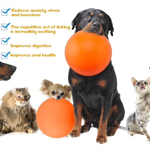 2 Pcs Dog Lick Bowl (Orange, Green)