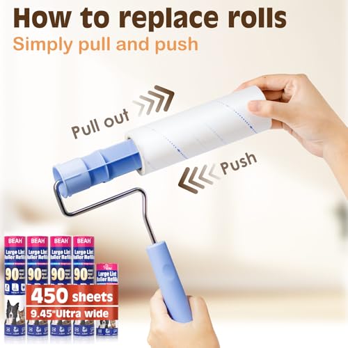 Large Lint Roller for Pet Hair Extra Sticky