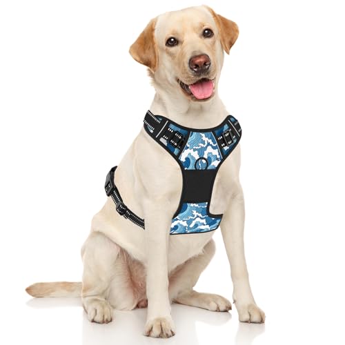 No Pull Dog Harness (Japanese Style Wave / X-Large)